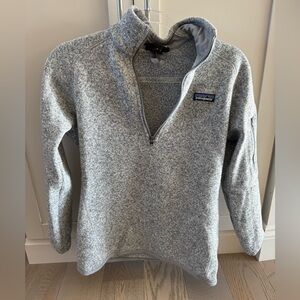 Patagonia Woman’s Zip-Up Sweater in Light Gray
